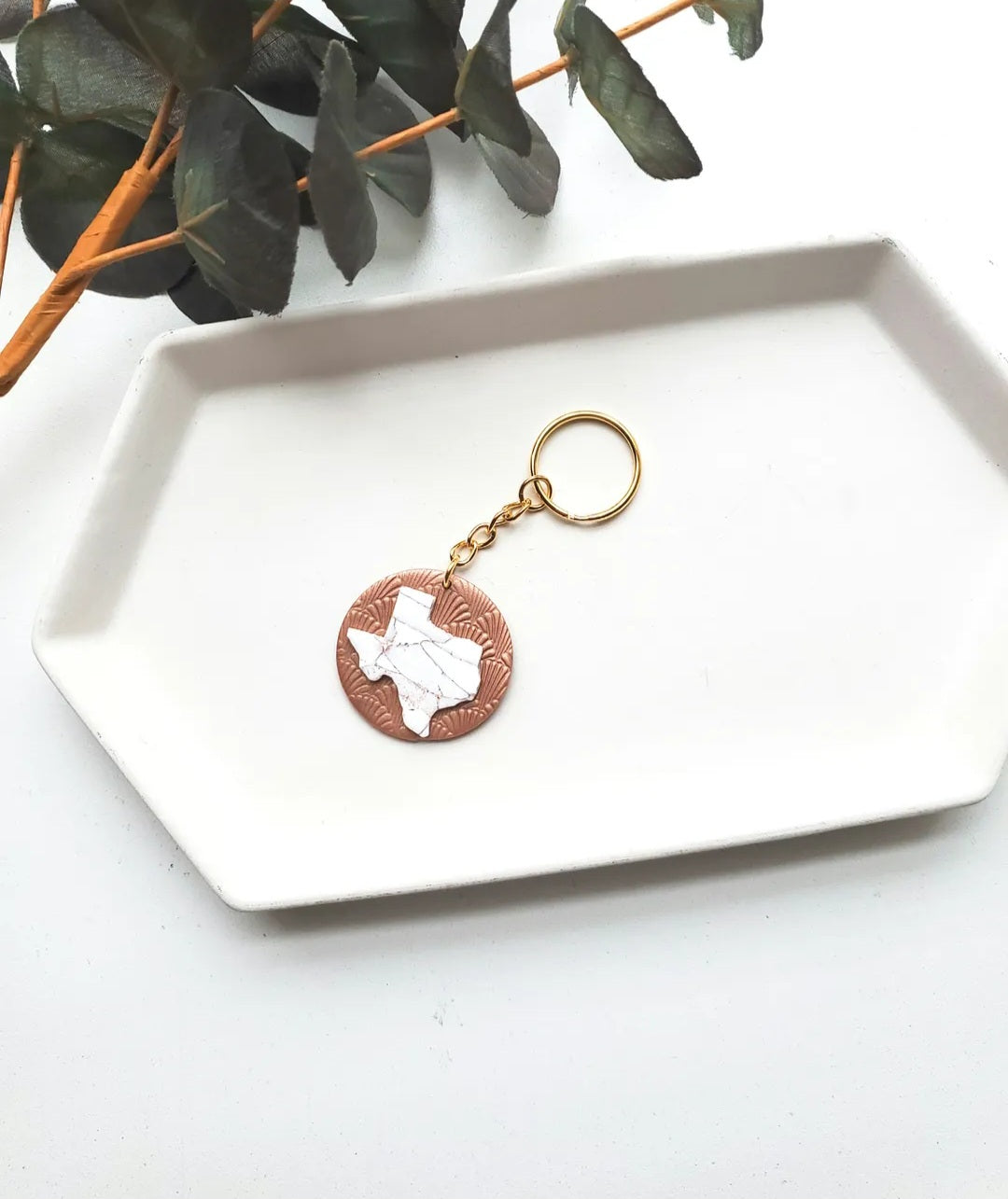 Marbled Texas keychain