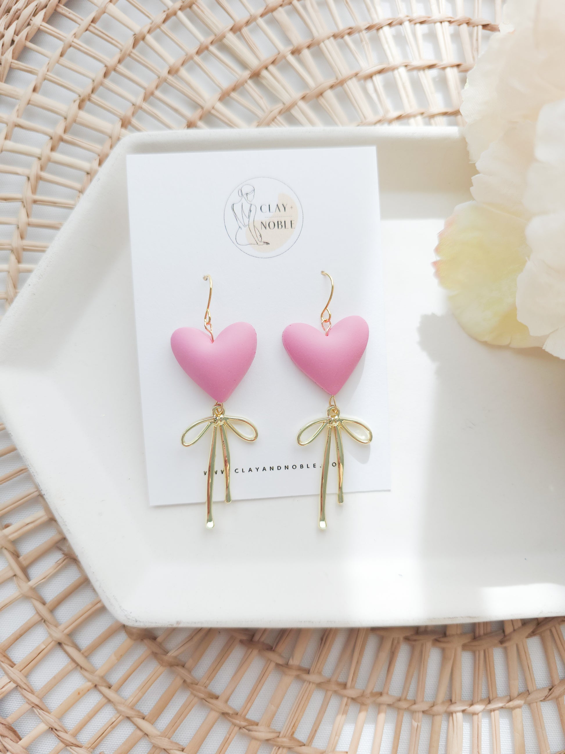 Heart & Bows statement dangles