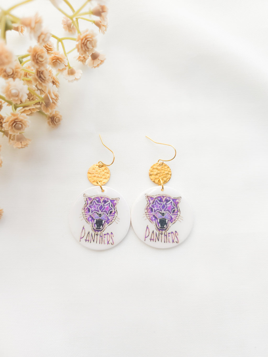 Panther Mascot Hammered dangle