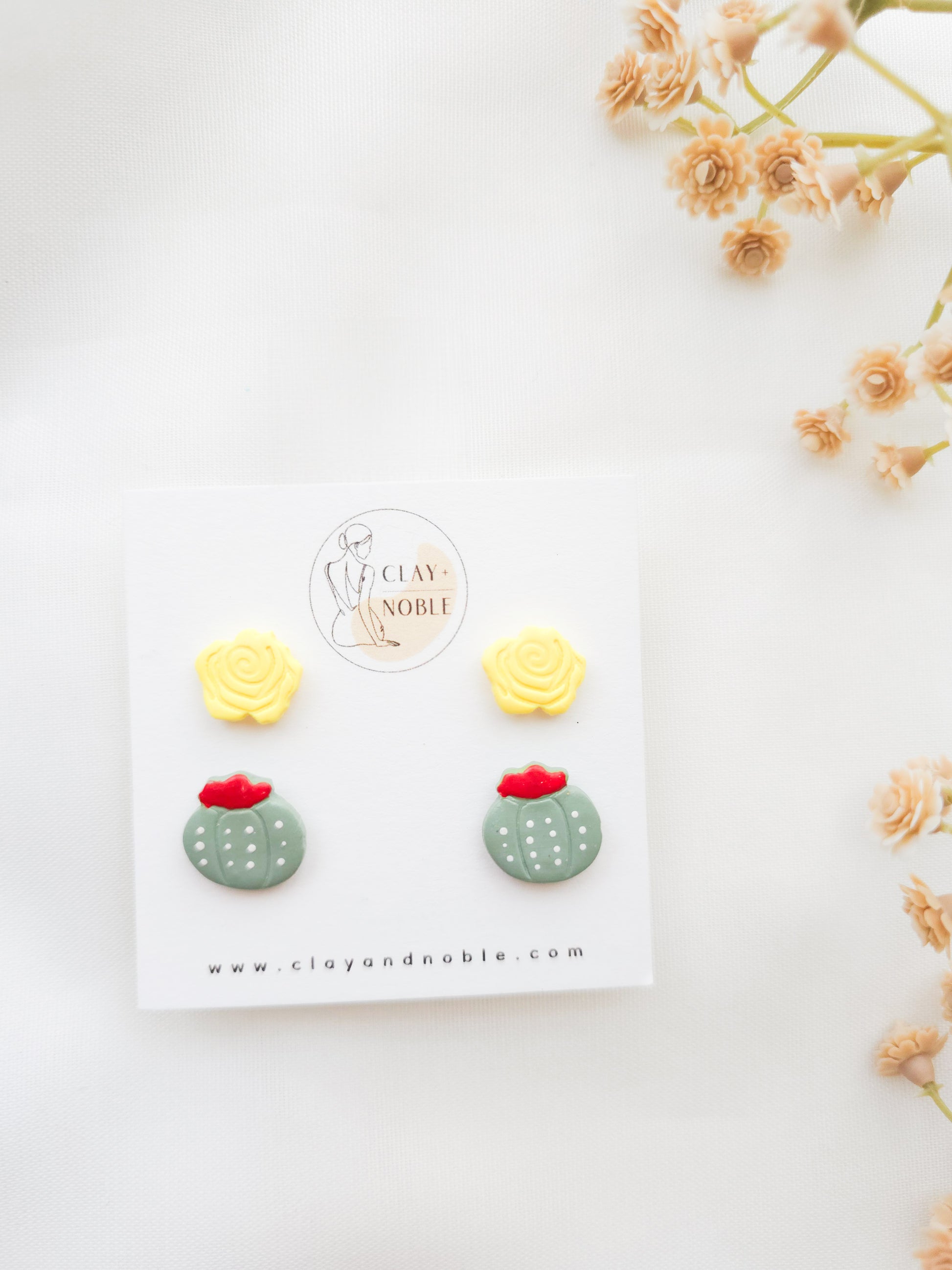 Yellow Rose y Nopalito stud set