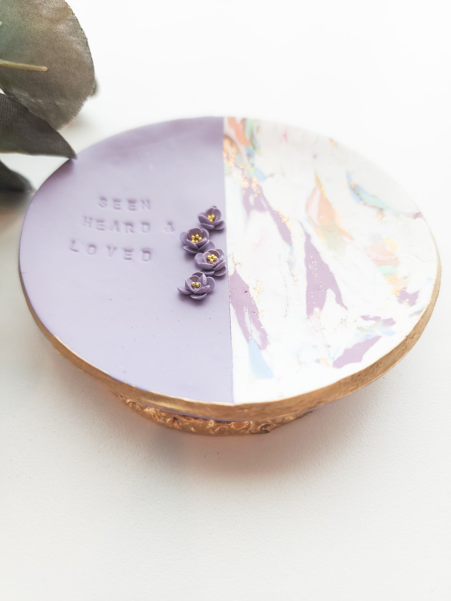 Seen, heard, & loved trinket dish