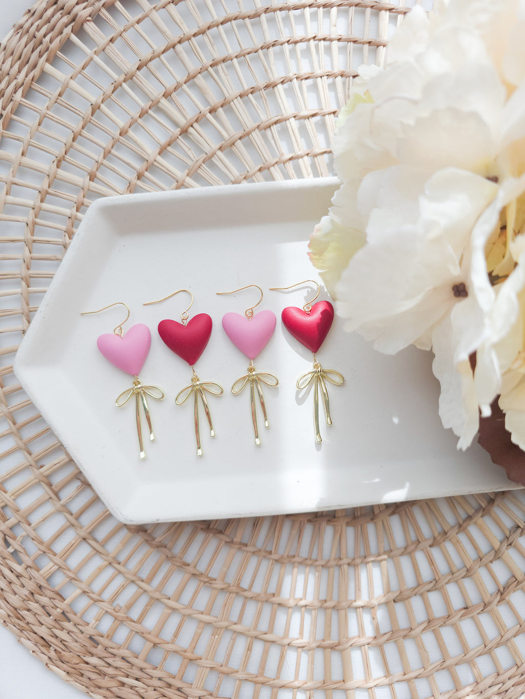 Heart & Bows statement dangles