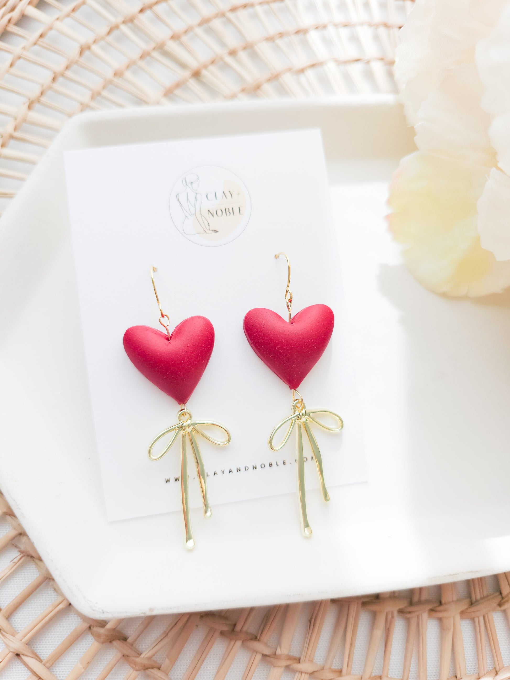 Heart & Bows statement dangles