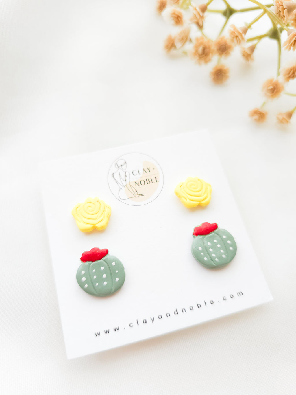 Yellow Rose y Nopalito stud set