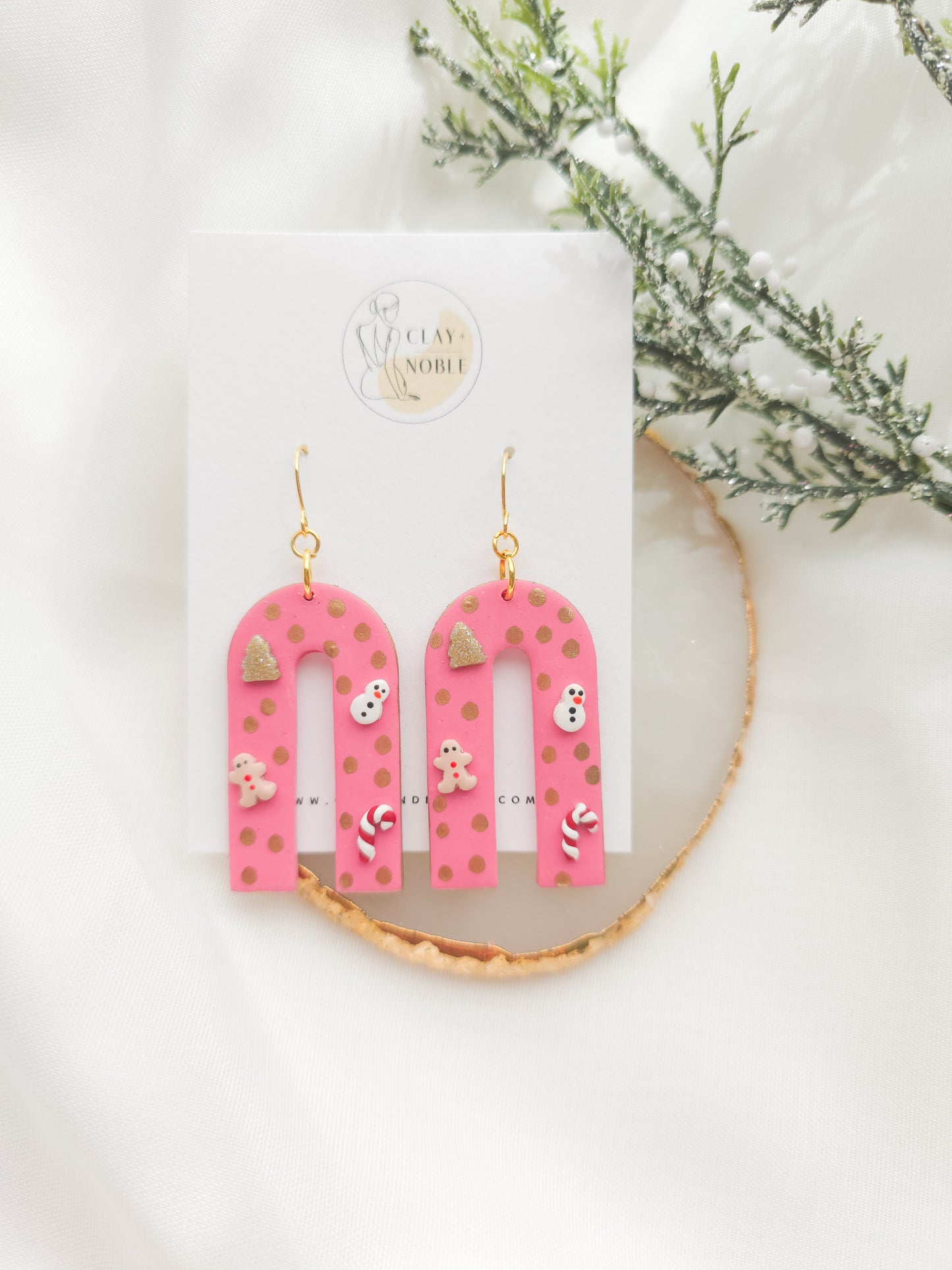 Pink Merry & Bright dangles