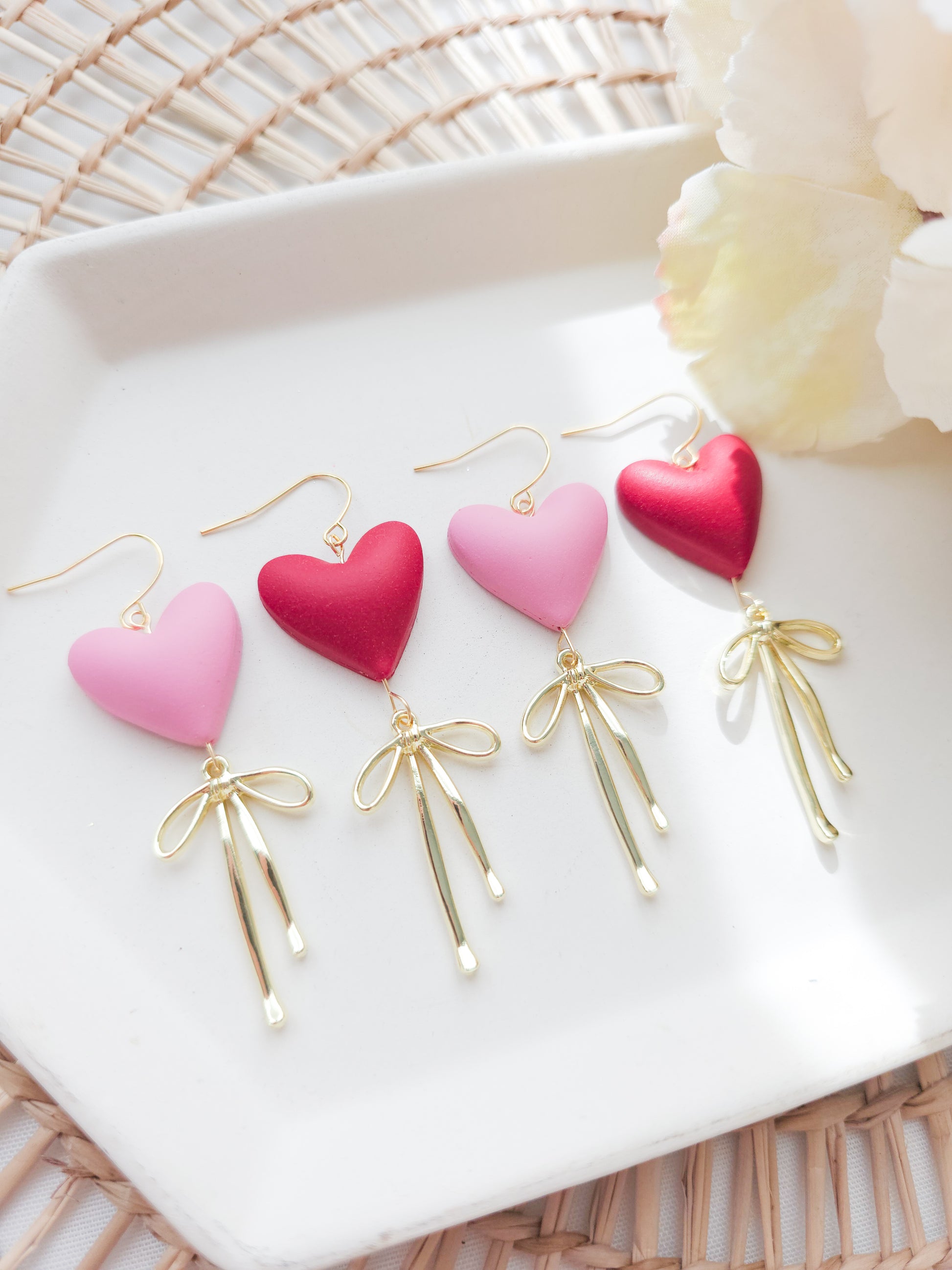 Heart & Bows statement dangles