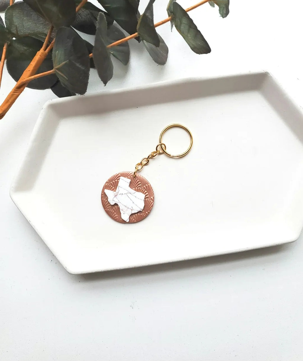 Marbled Texas keychain