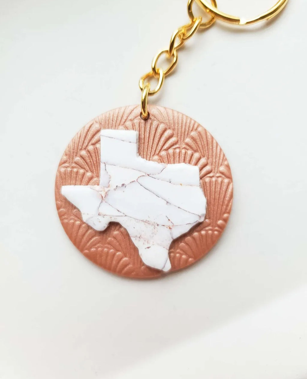 Marbled Texas keychain