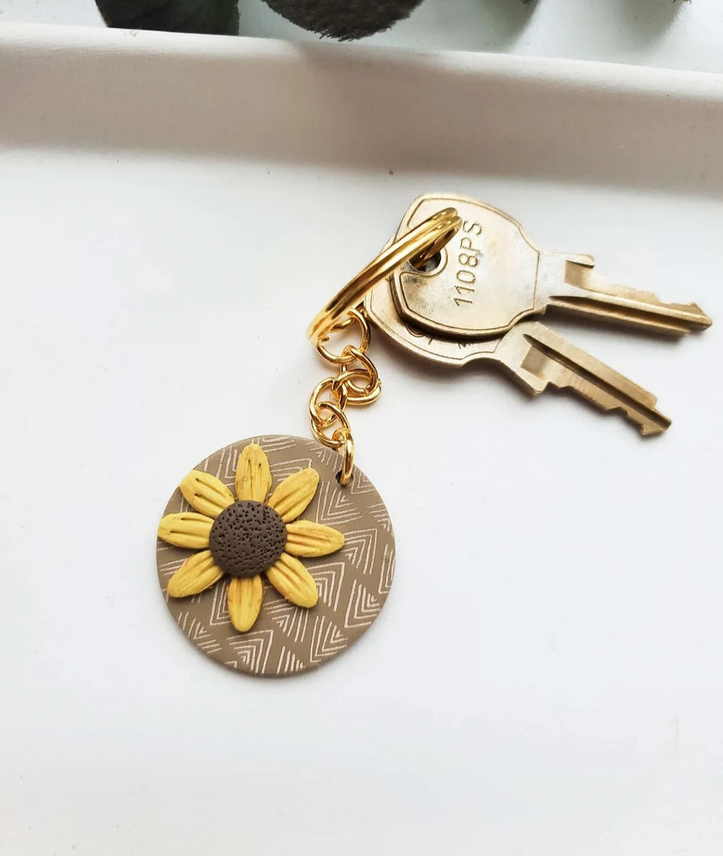 Sunflower keychain